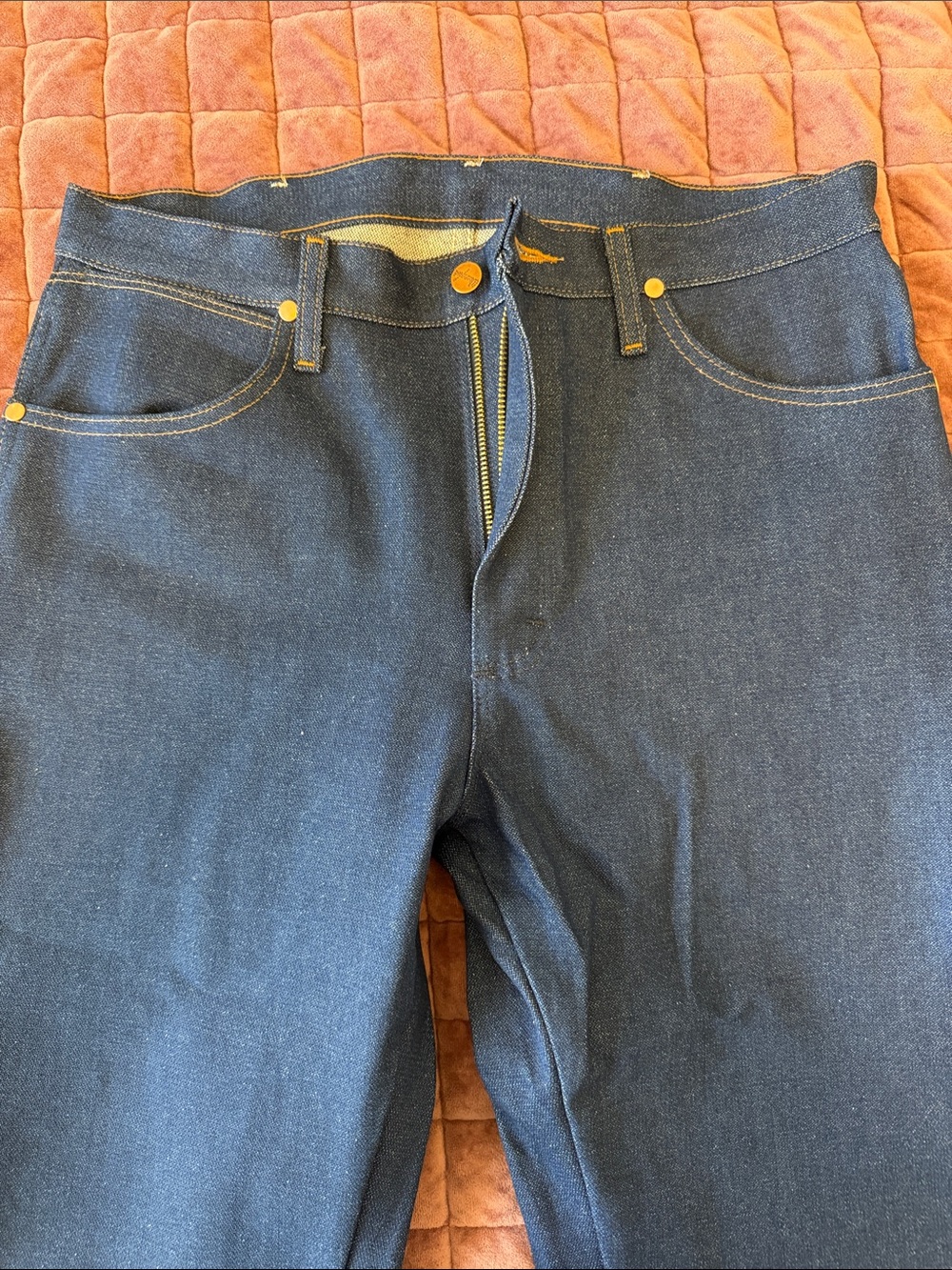 Wrangler Dark Indigo Straight-Leg Jeans with Tan Stitching - Picture 2 of 4
